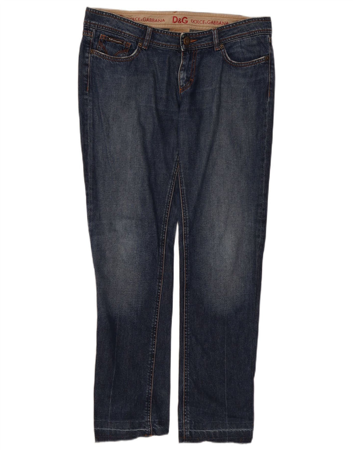 Calça jeans feminina DOLCE & GABBANA com corte justo e cintura baixa W34 L30 azul