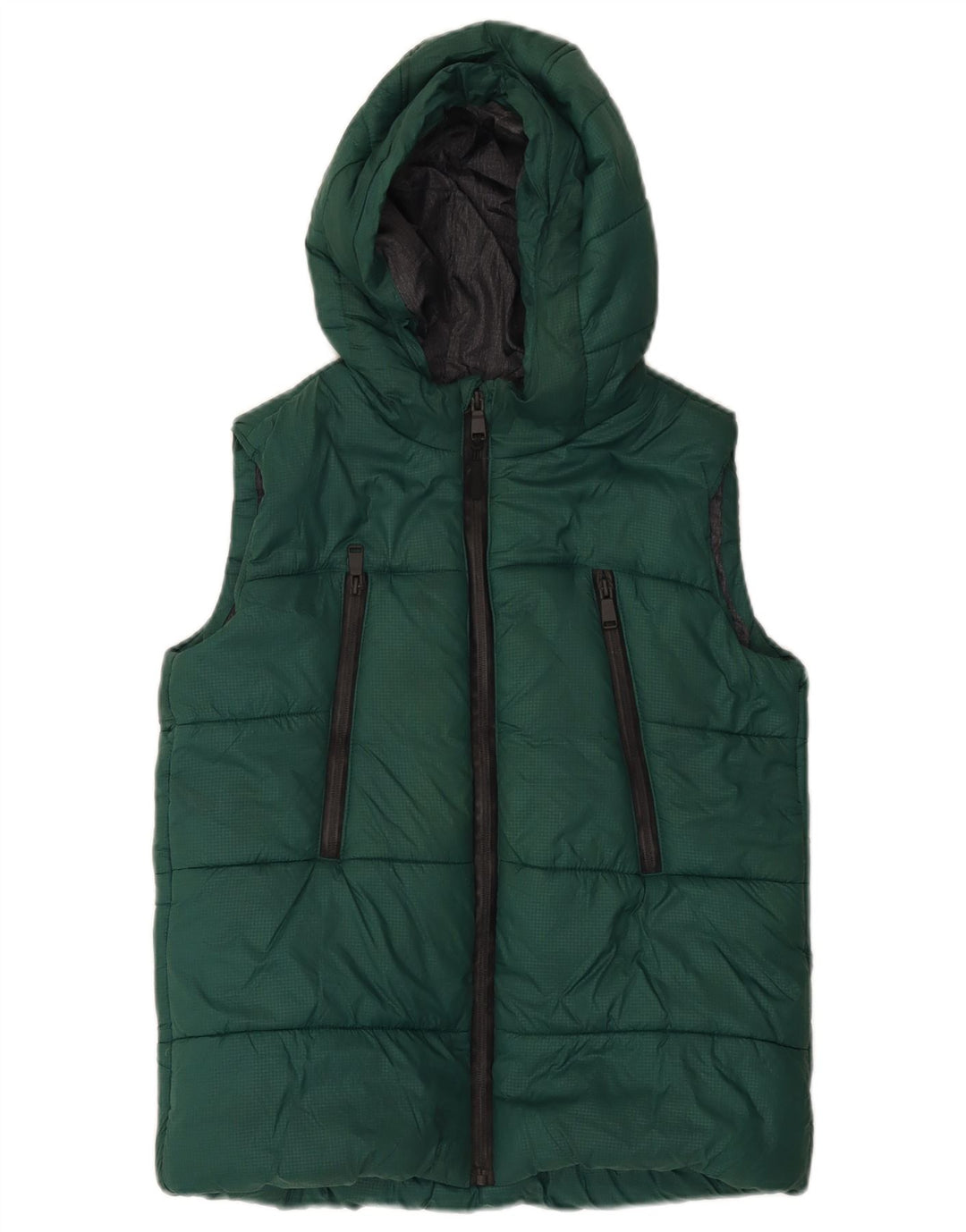 Colete acolchoado com capuz Marks & Spencer Boys 11-12 anos poliéster verde