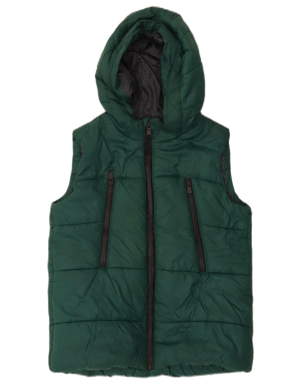 Colete acolchoado com capuz Marks & Spencer Boys 11-12 anos poliéster verde