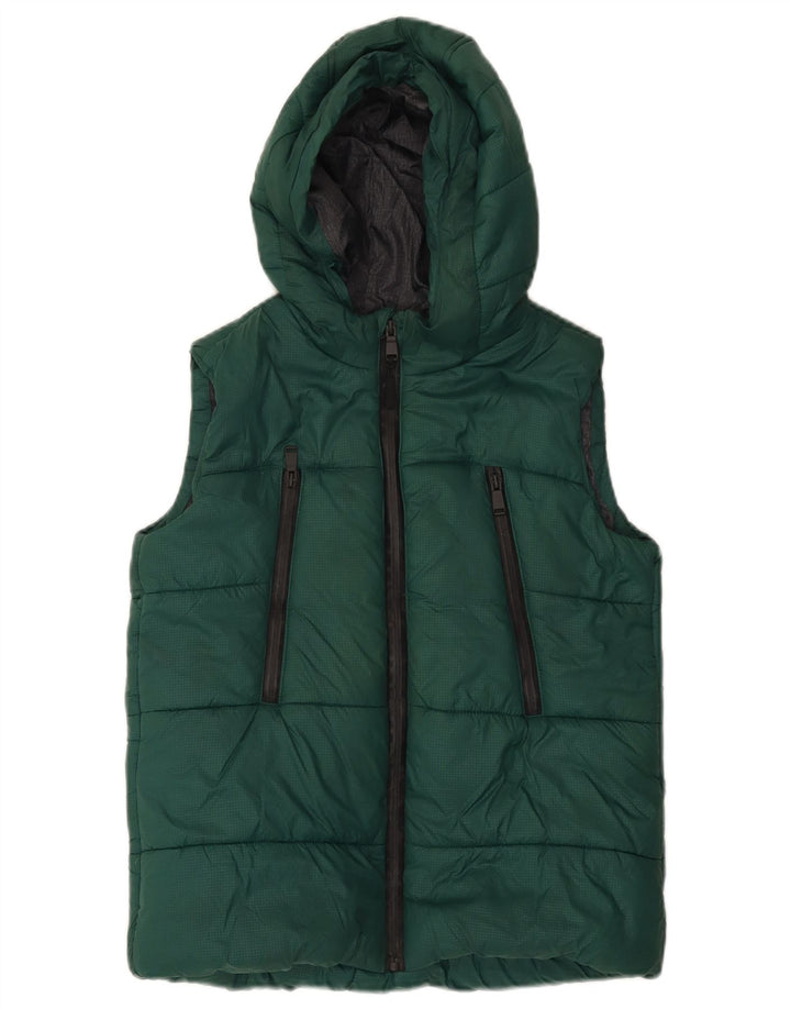 Colete acolchoado com capuz Marks & Spencer Boys 11-12 anos poliéster verde