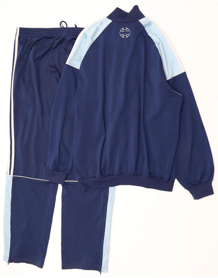 Adidas Mens Full Tracksuit UK 42/44 Grande Azul Marinho Colorblock Poliéster