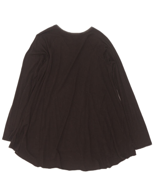 Top feminino Zara manga comprida UK 14 médio preto