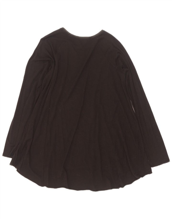 Top feminino Zara manga comprida UK 14 médio preto