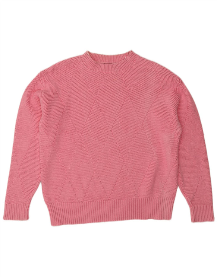 Suéter feminino Marks & Spencer com gola redonda, Reino Unido 14, rosa médio
