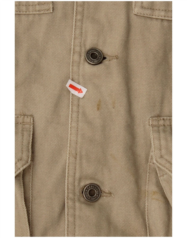 CABELA'S Mens Utility Gilet UK 38 Algodão Bege Médio