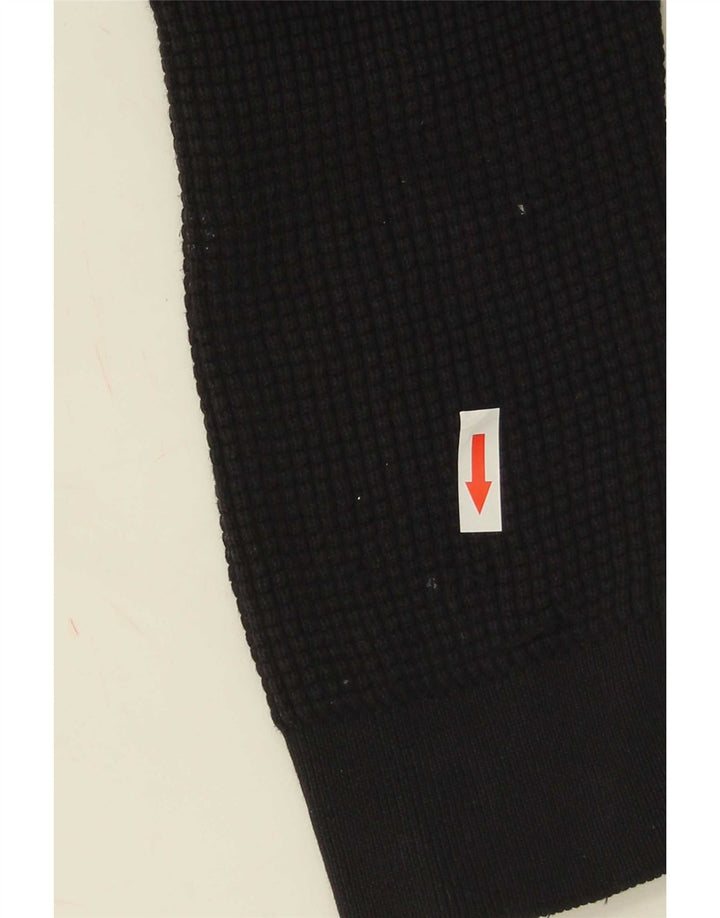 Suéter cardigã masculino de ajuste regular da Marks & Spencer, algodão preto médio