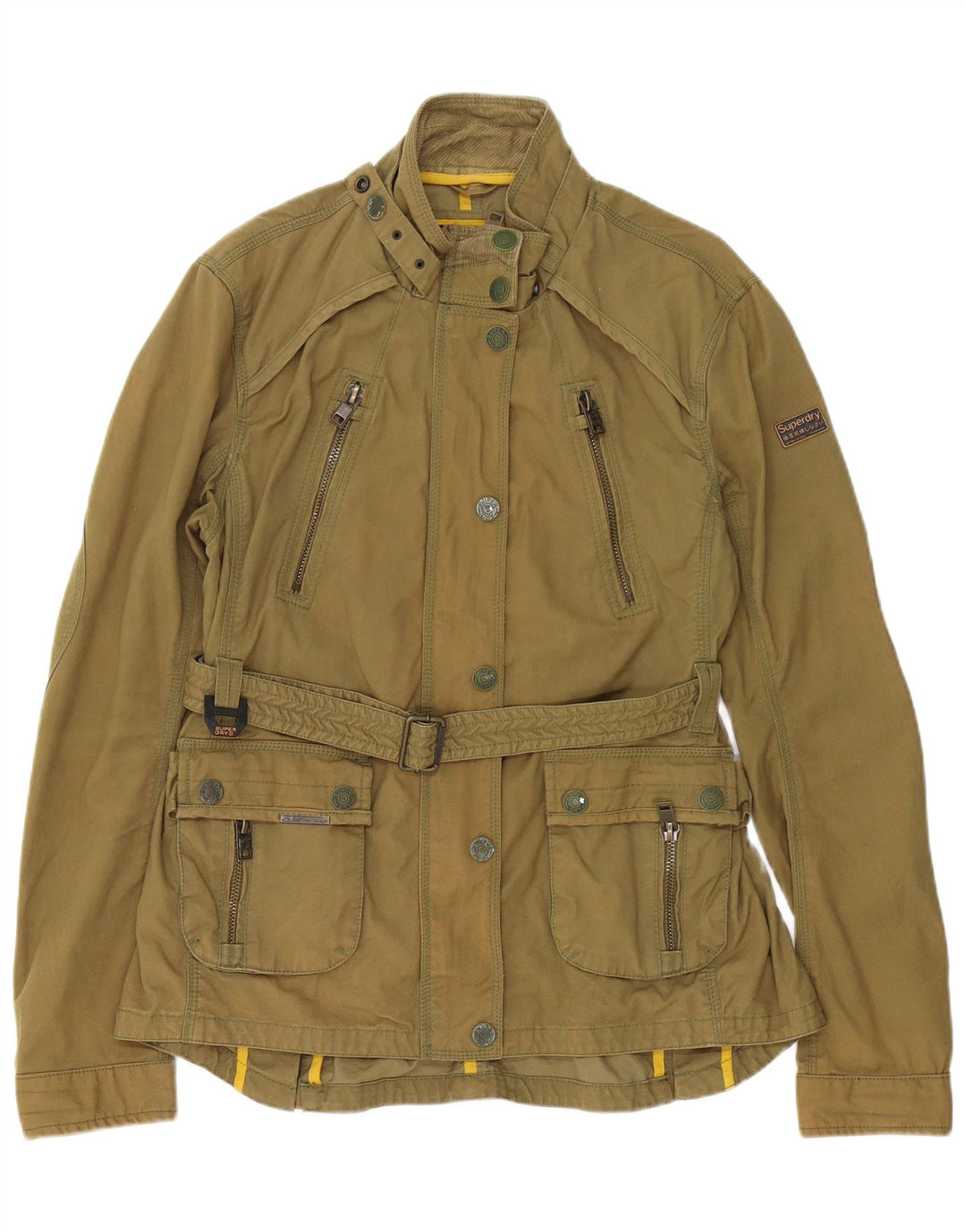 Jaqueta utilitária feminina Superdry UK 18 XL algodão cáqui