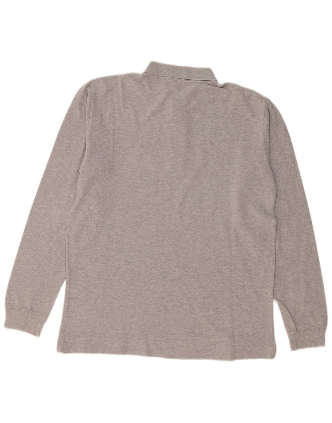 Camisa polo masculina de manga comprida BENETTON cinza médio manchado