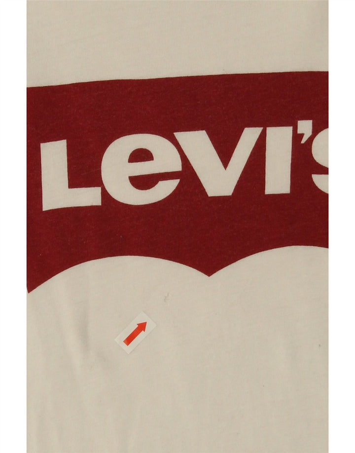 LEVI'S Mens Graphic T-Shirt Top Medium White Cotton Vintage Levi's and Second-Hand Levi's from Messina Hembry 