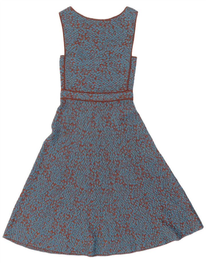 Vestido feminino Missoni sem mangas em linha A IT 42 poliamida manchada azul médio