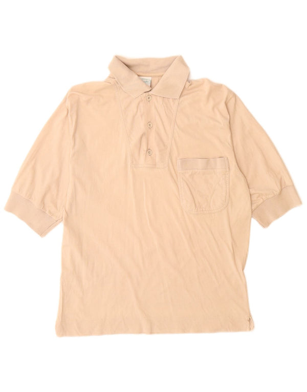 Camisa polo masculina BENETTON algodão bege médio