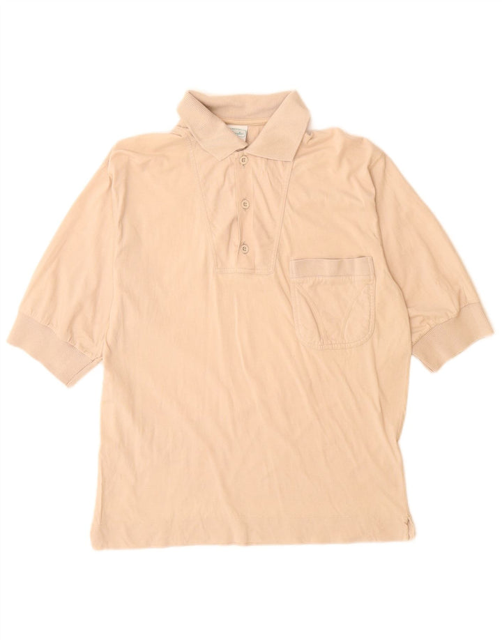 Camisa polo masculina BENETTON algodão bege médio