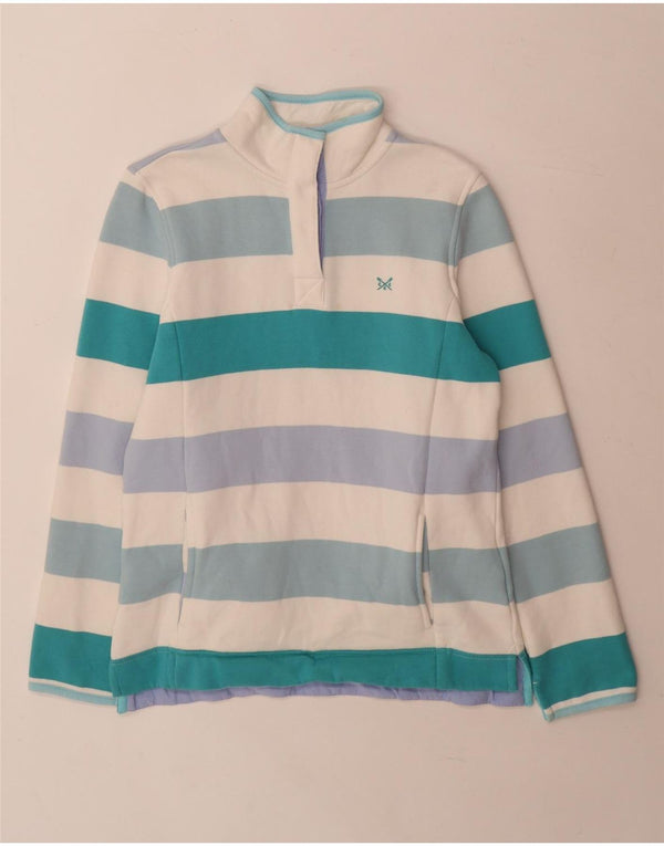 Crew Clothing moletom feminino Jumper UK 8 pequeno listrado multicolorido