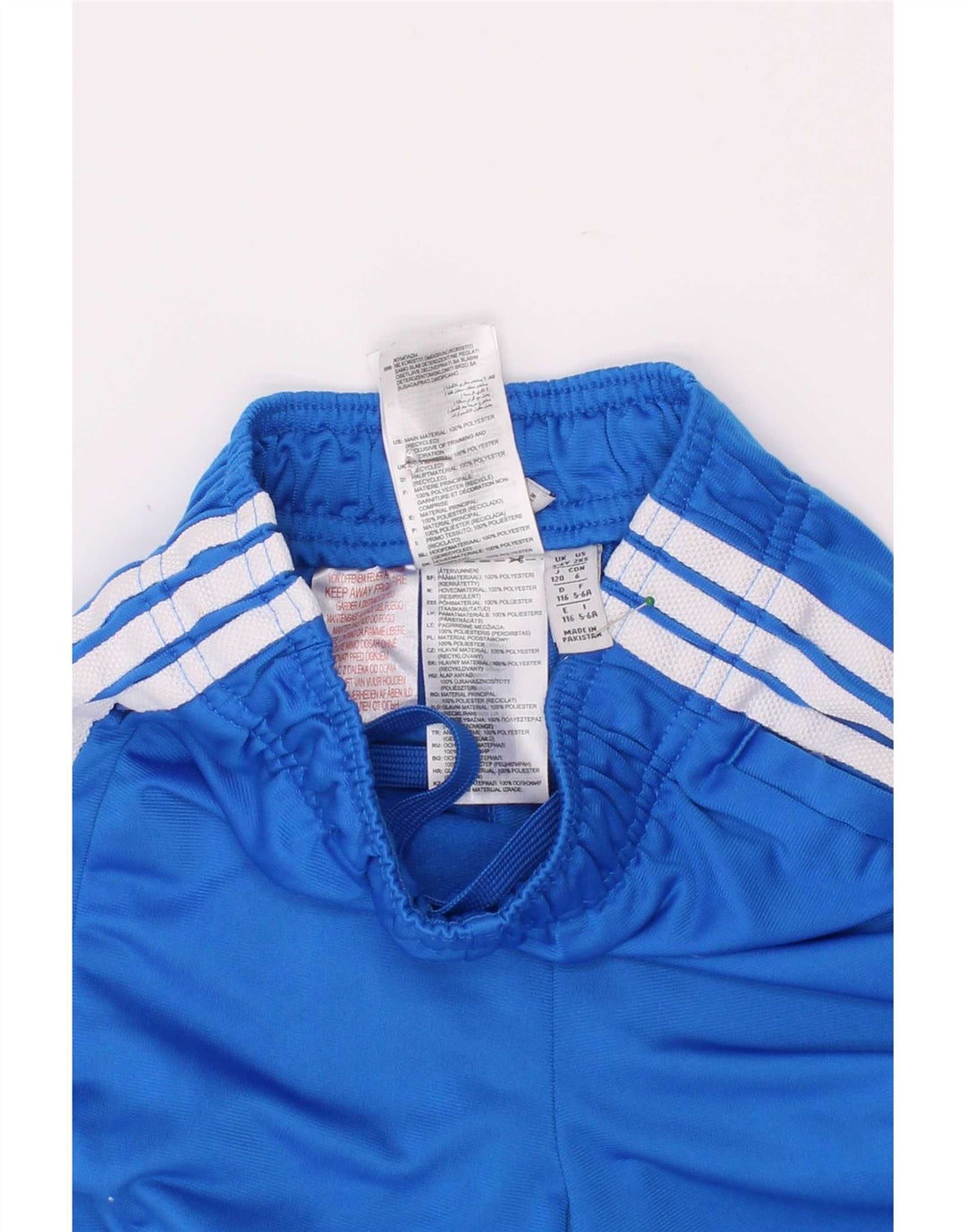 Adidas meninos calças de treino joggers 5-6 anos azul poliéster