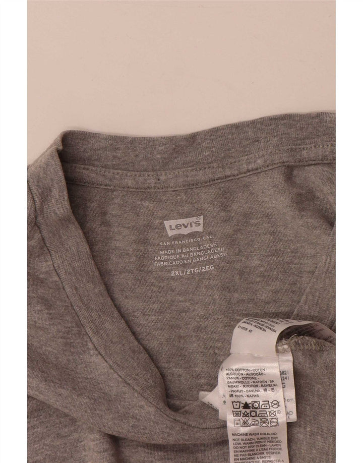 Camiseta gráfica masculina Levi's Top 2XL algodão cinza