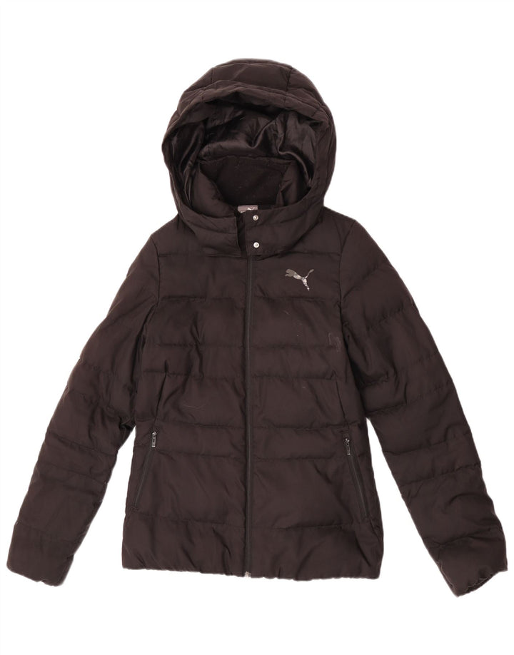 Casaco acolchoado com capuz feminino Puma UK 8 pequeno poliéster preto
