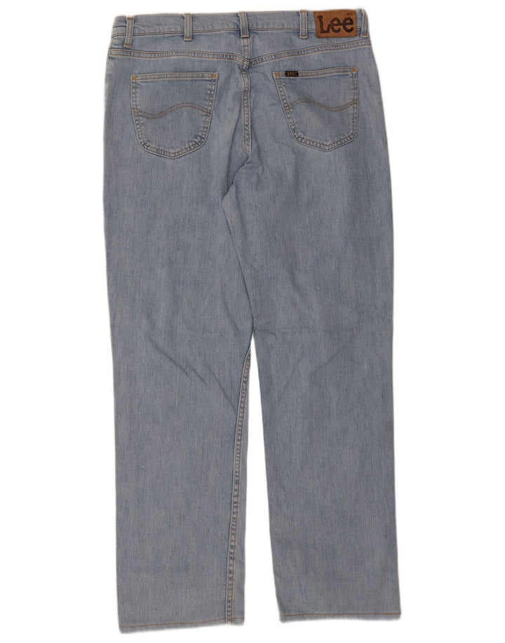Lee Mens Brooklyn Straight Jeans W38 L31 Azul Algodão