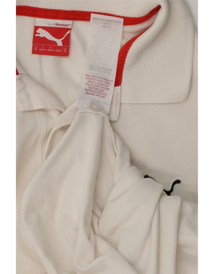Camisa polo masculina Puma médio algodão branco