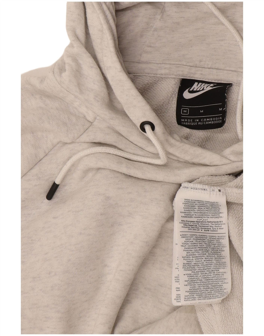 Nike Womens Hoodie Jumper UK 14 Médio Cinza Algodão