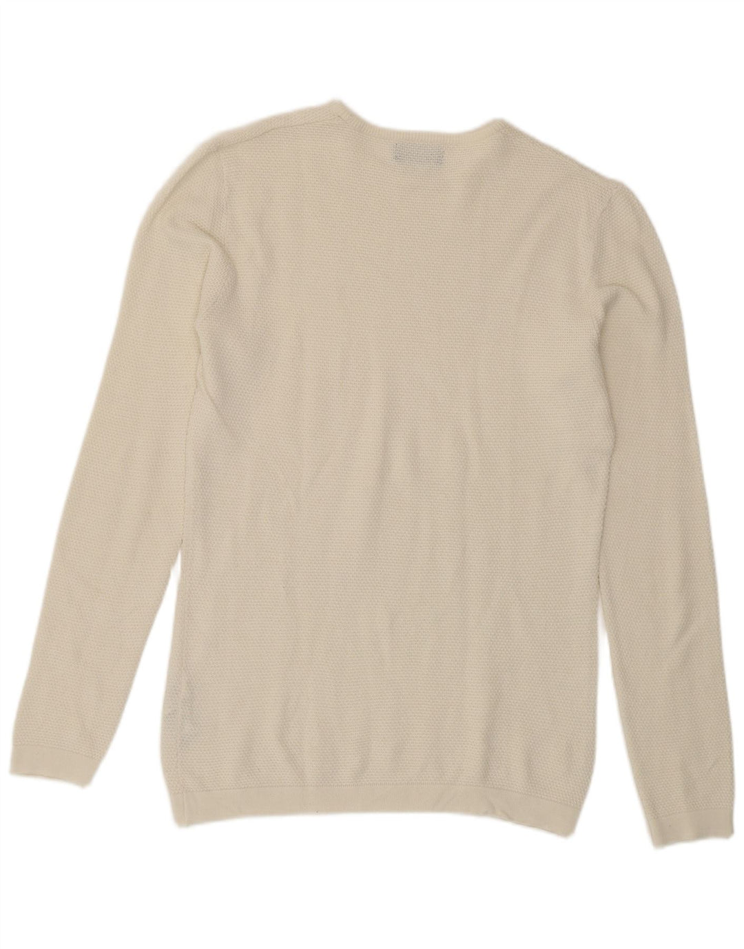 Zara Suéter masculino com gola redonda e acrílico branco médio