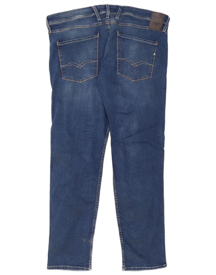 Replay Jeans Slim Masculino W38 L32 Azul Algodão