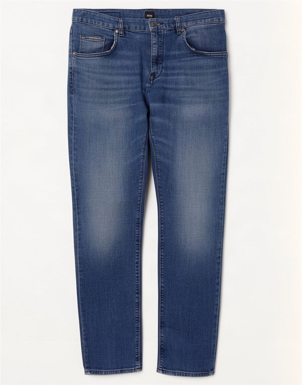 Hugo Boss Mens Straight Jeans W32 L30 Azul Algodão