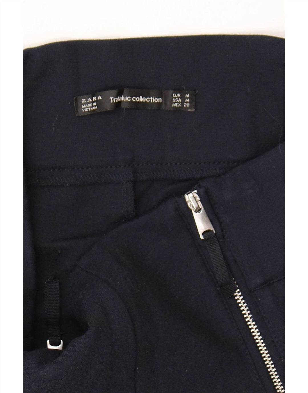 Zara Leggings Mulher UK 12 Médio Azul Marinho