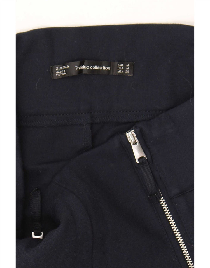 Zara Leggings Mulher UK 12 Médio Azul Marinho