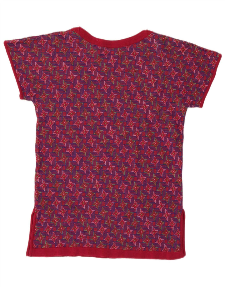 Suéter feminino vintage com estampa abstrata com gola redonda Reino Unido 10 pequeno Multic