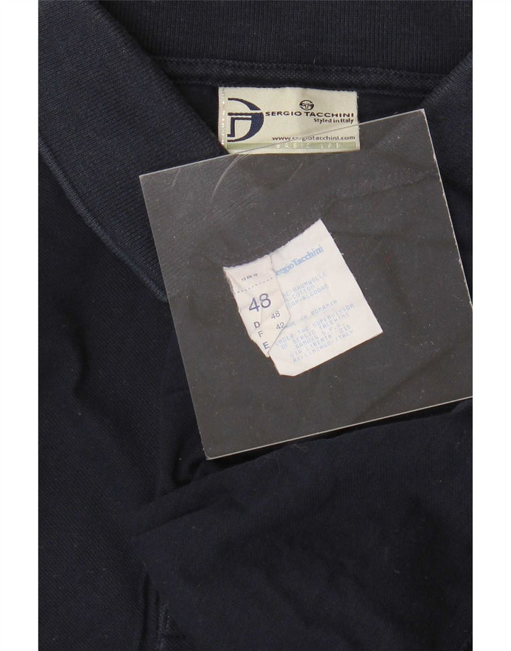 Camisa polo masculina Sergio Tacchini IT 48 algodão azul marinho médio