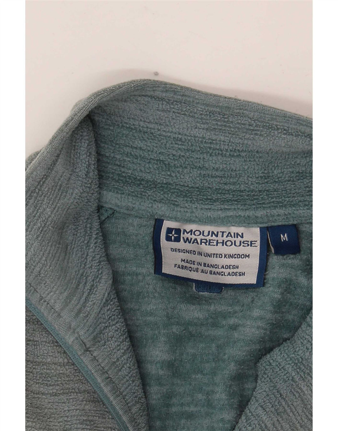 Mountain Warehouse Suéter masculino de lã com zíper e gola média azul