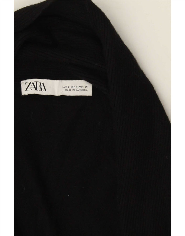 Zara Suéter Cardigan Aberto Feminino Reino Unido 10 Pequeno Preto