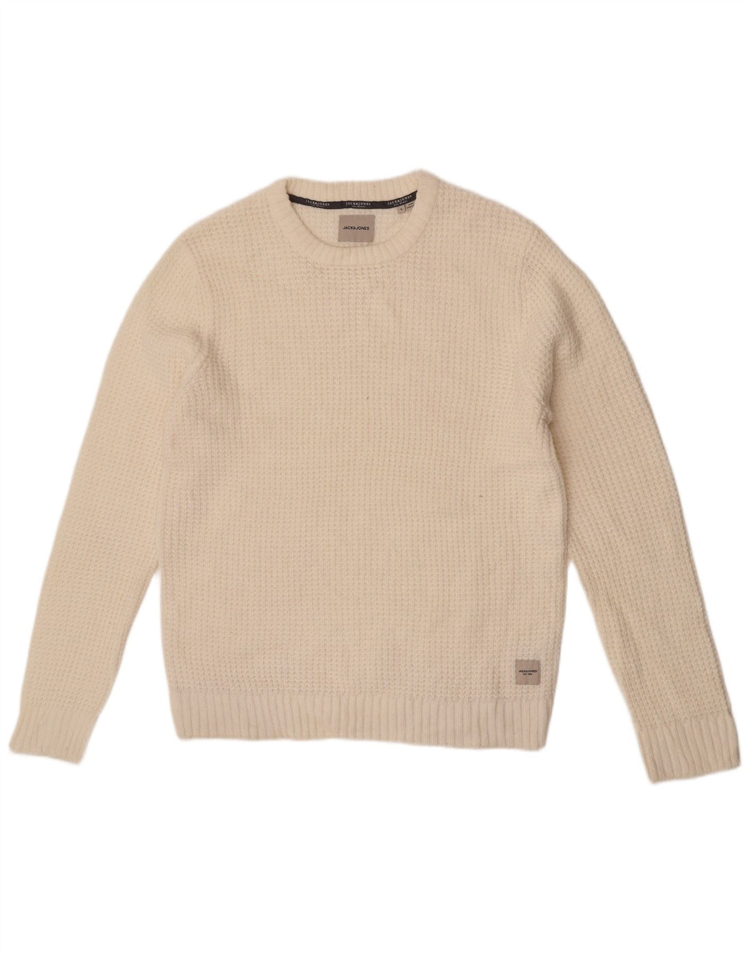 Suéter masculino Jack & Jones com gola redonda grande acrílico branco