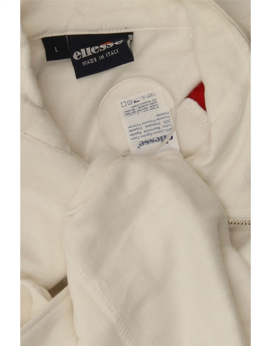 Moletom masculino ELLESSE com zíper e gola alta de algodão branco