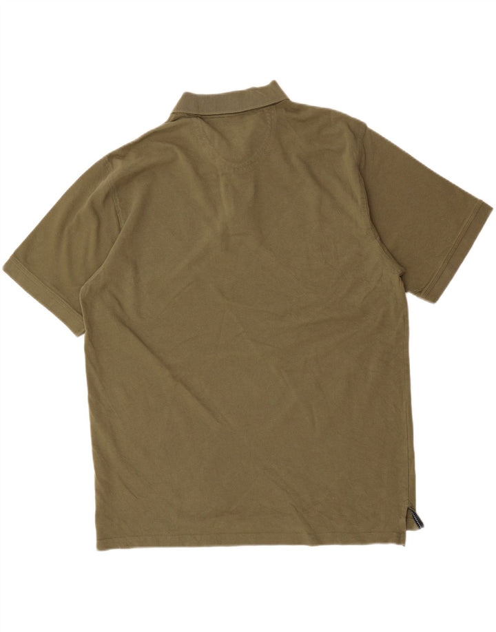 IZOD Mens Heritage Polo Shirt XL Khaki Cotton Vintage Izod and Second-Hand Izod from Messina Hembry 