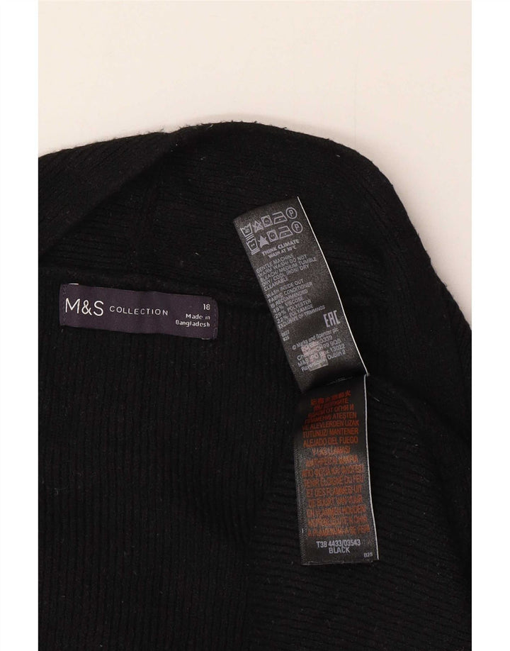 Suéter cardigã aberto grande Marks & Spencer Reino Unido 18 XL preto