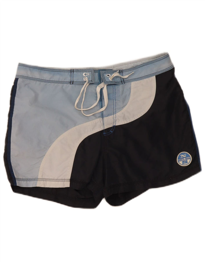 Shorts de natação masculino NORTH SAILS médio preto colorblock poliamida