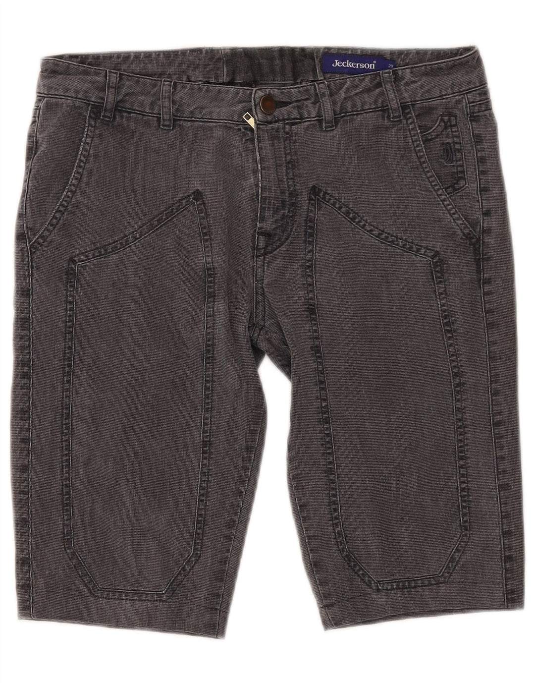 JECKERSON Mens Chino Shorts W29 Médio Algodão Preto