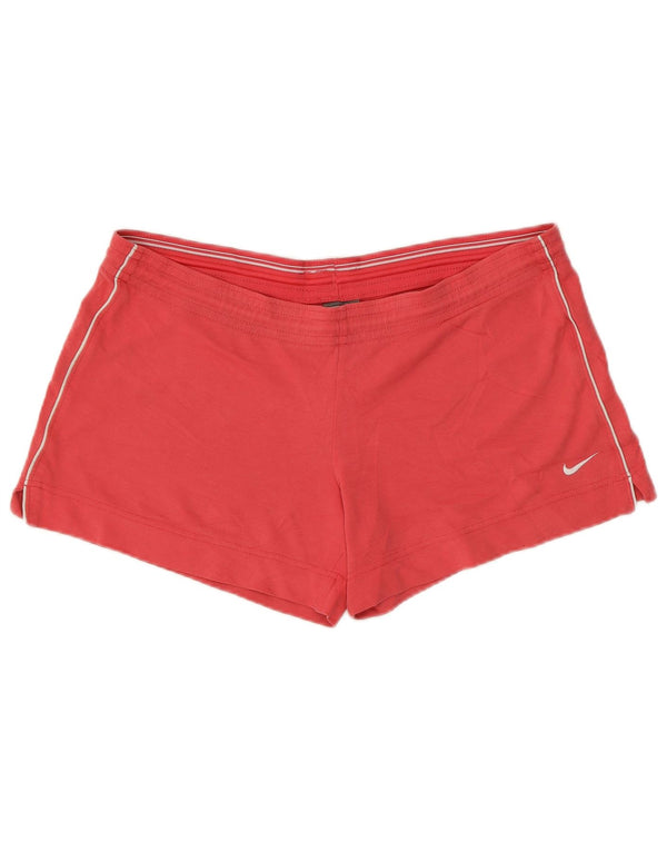 Nike Womens Performance Sport Shorts UK 12/14 Médio Algodão Vermelho