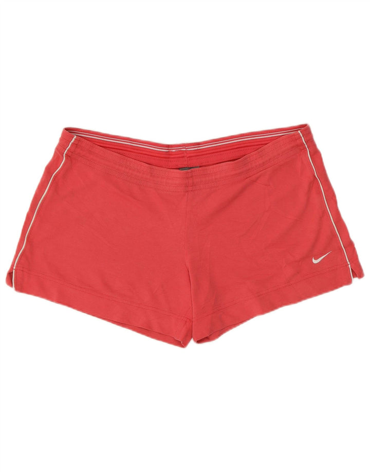 Nike Womens Performance Sport Shorts UK 12/14 Médio Algodão Vermelho