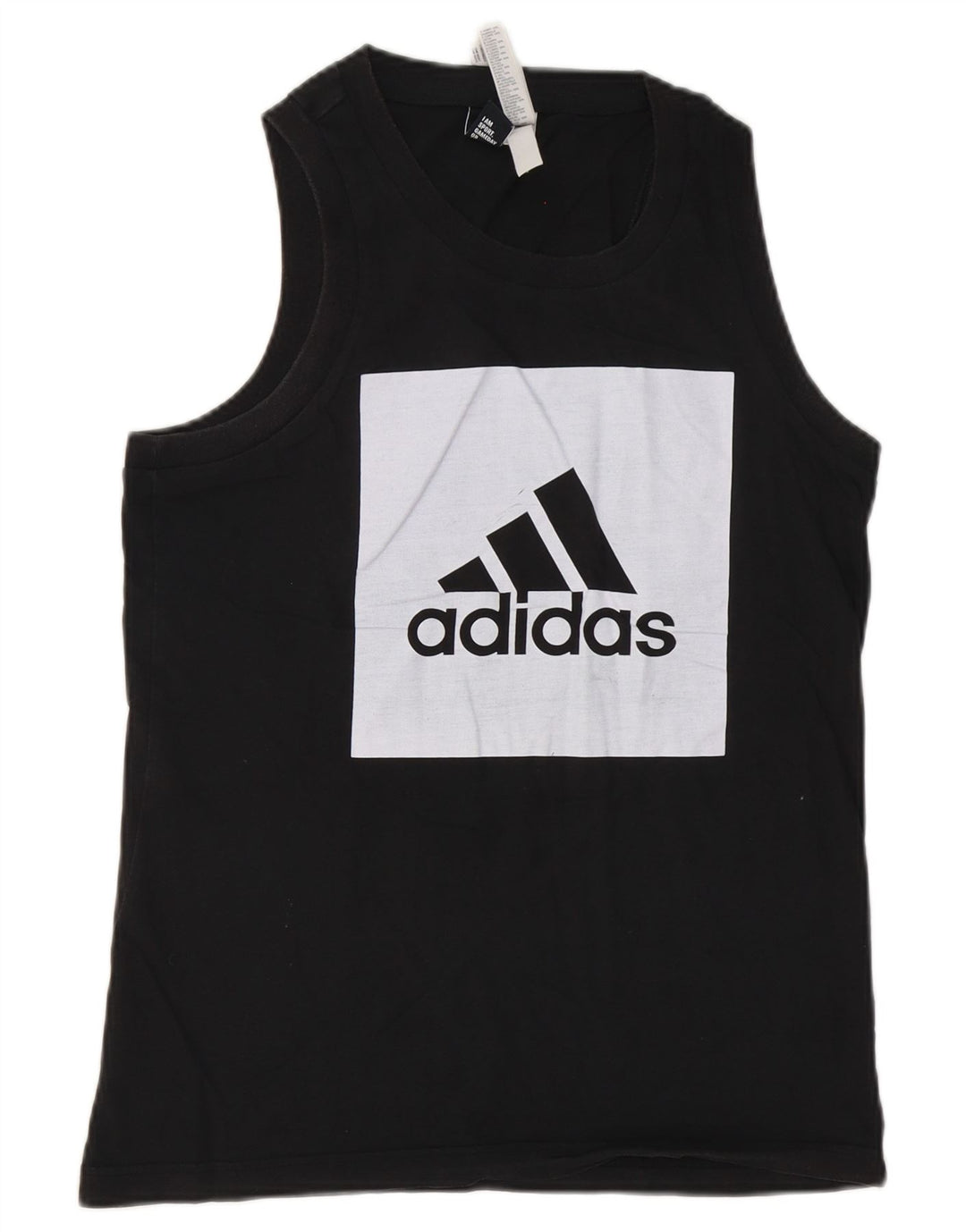 Adidas Mens Graphic Vest Top Pequeno Algodão Preto