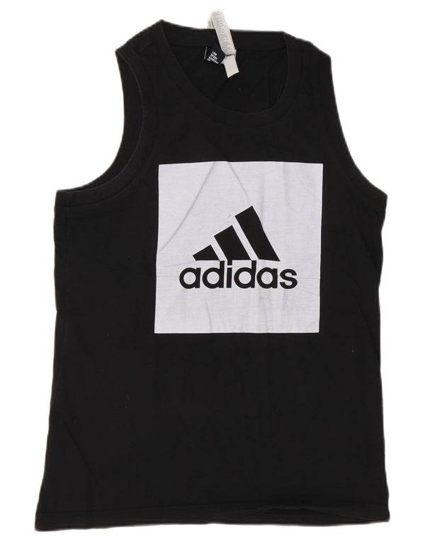 Adidas Mens Graphic Vest Top Pequeno Algodão Preto