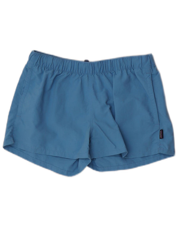 Shorts esportivos femininos Patagonia UK 12 médio azul nylon