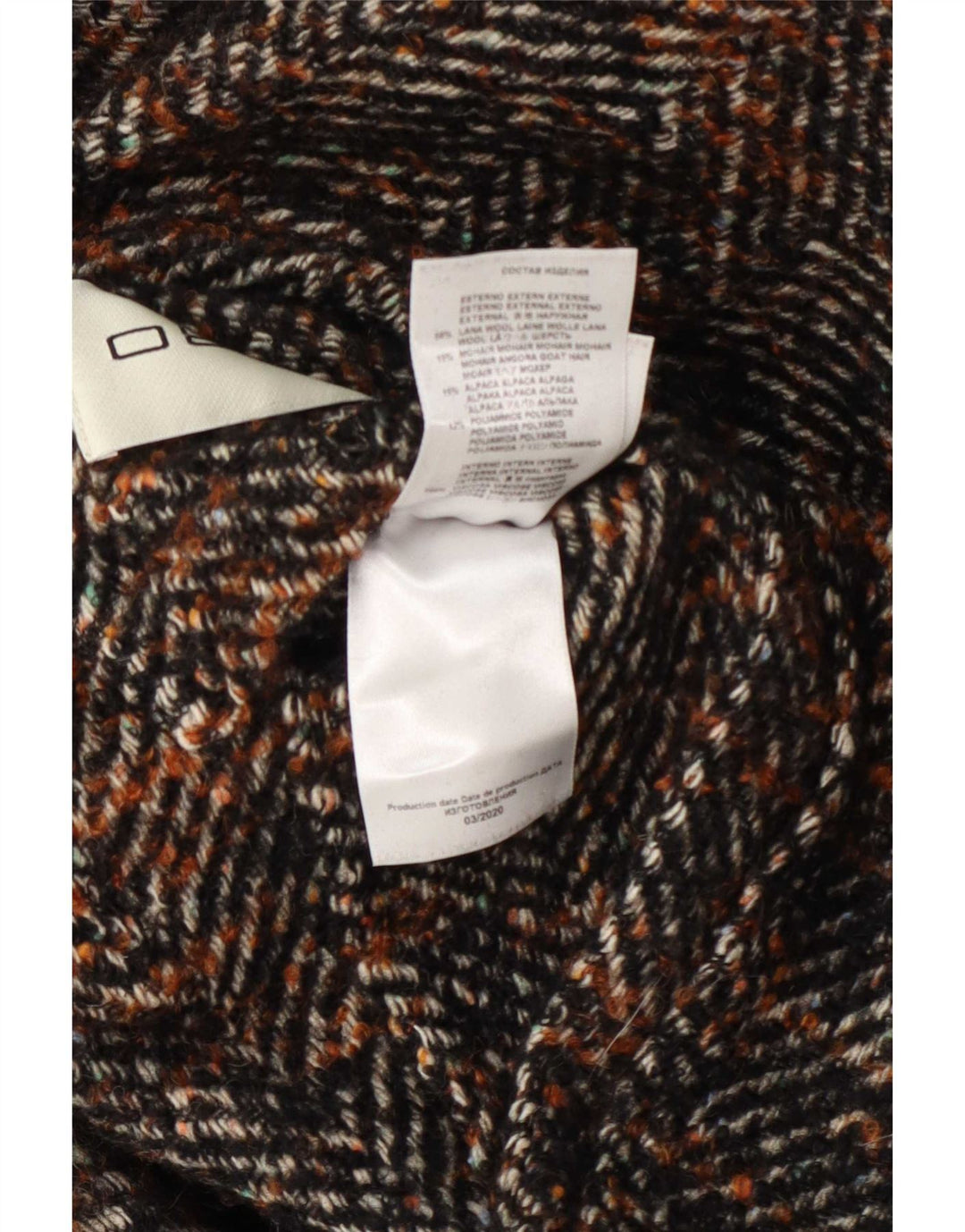 Sobretudo masculino Etro IT 52 XL marrom espinha de peixe clássico