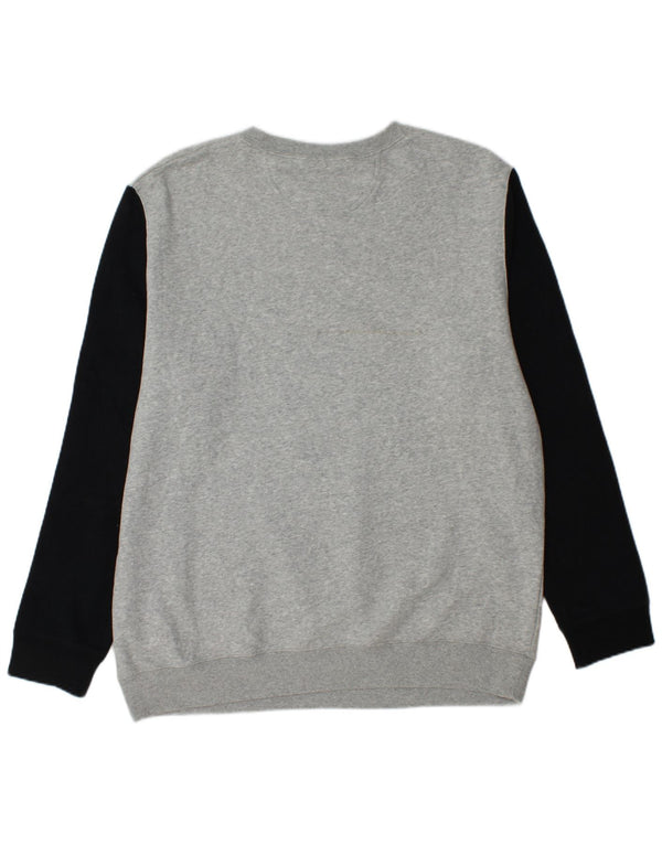 CONVERSE moletom gráfico masculino jumper XL cinza colorblock algodão