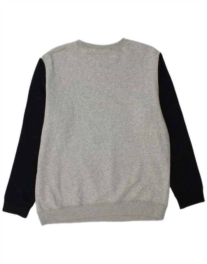 CONVERSE moletom gráfico masculino jumper XL cinza colorblock algodão