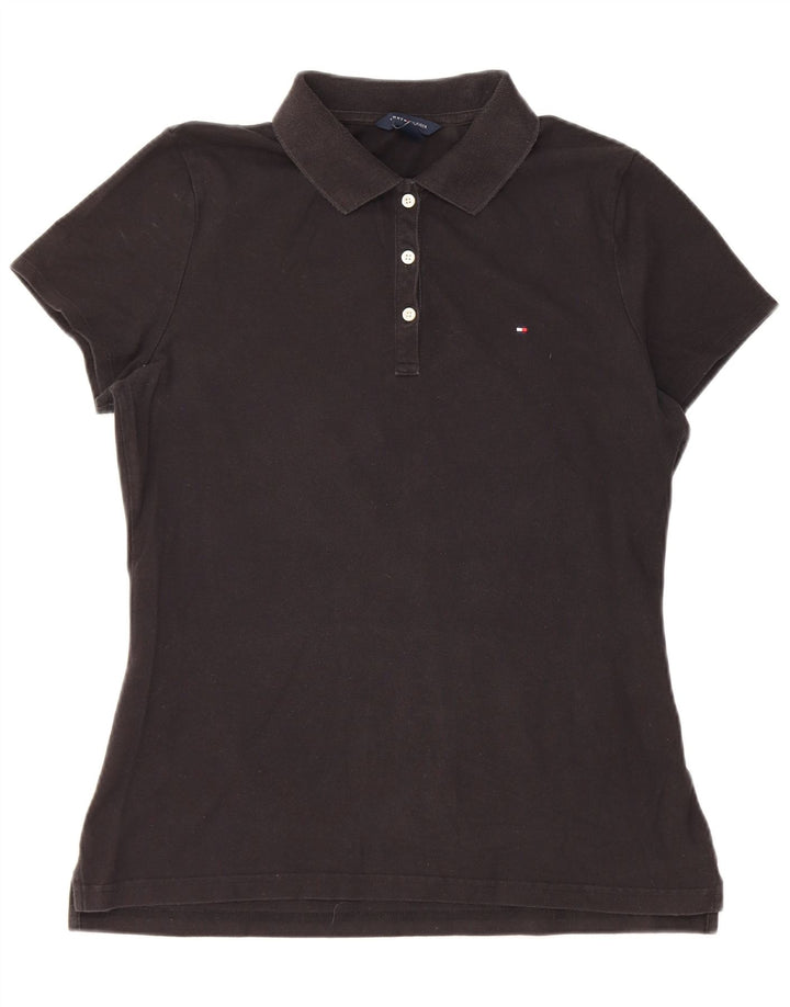 Camisa polo feminina Tommy Hilfiger UK 14 grande preta