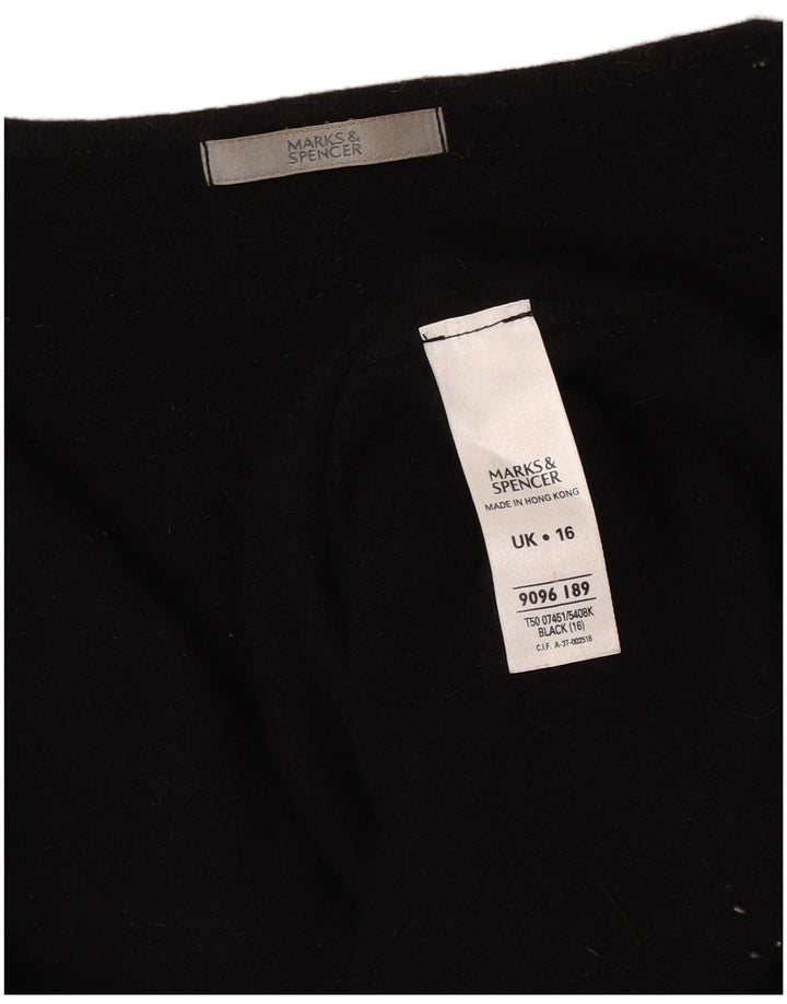 Marks & Spencer Bolero Jumper feminino Reino Unido 16 grande lã preta manchada