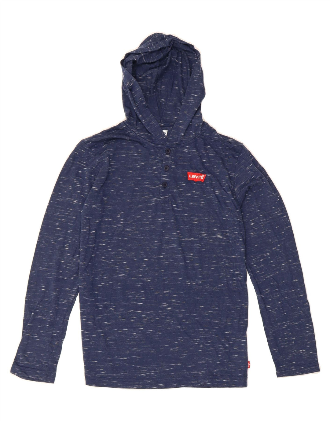 LEVI'S Boys Big & Tall Top Long Sleeve 14-15 Years XL Navy Blue Flecked Vintage Levi's and Second-Hand Levi's from Messina Hembry 