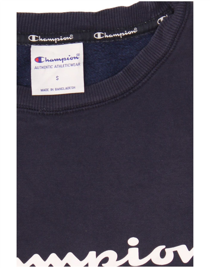 Champion moletom masculino gráfico jumper pequeno algodão azul marinho